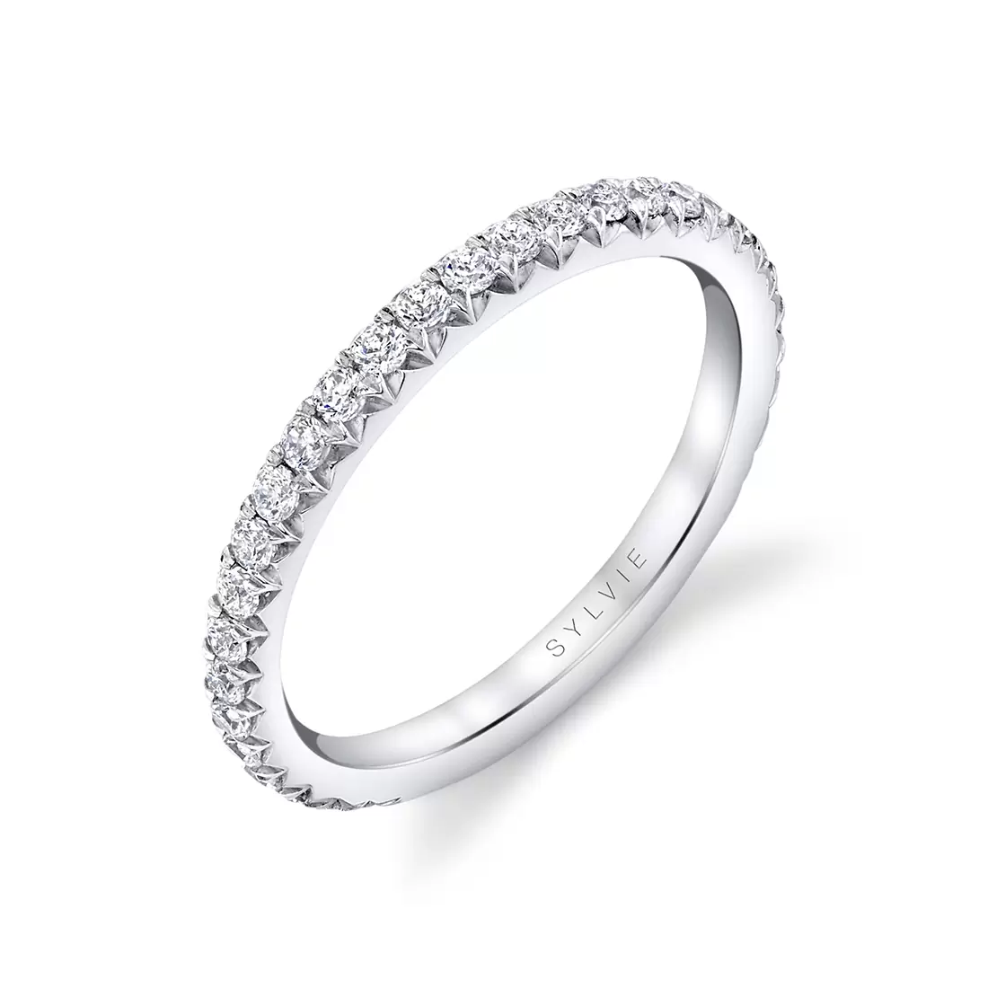 white gold classic diamond wedding ring