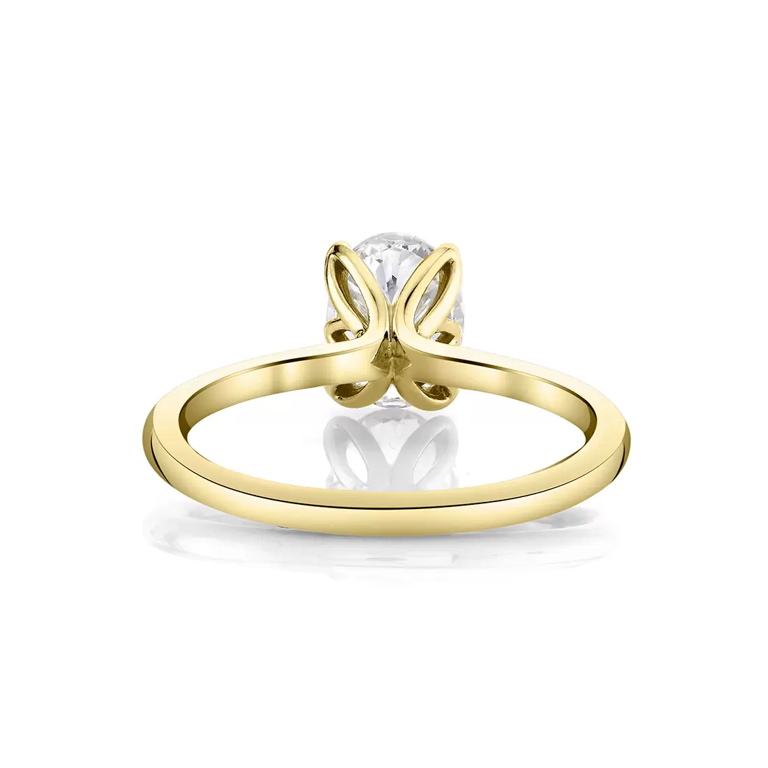 White Gold Tulira Solitaire Petal Prong Engagement Ring - Fawn