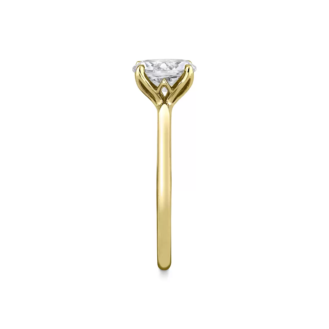 White Gold Tulira Solitaire Petal Prong Engagement Ring - Fawn