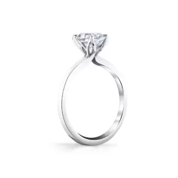 White Gold Tulira Solitaire Petal Prong Engagement Ring - Fawn