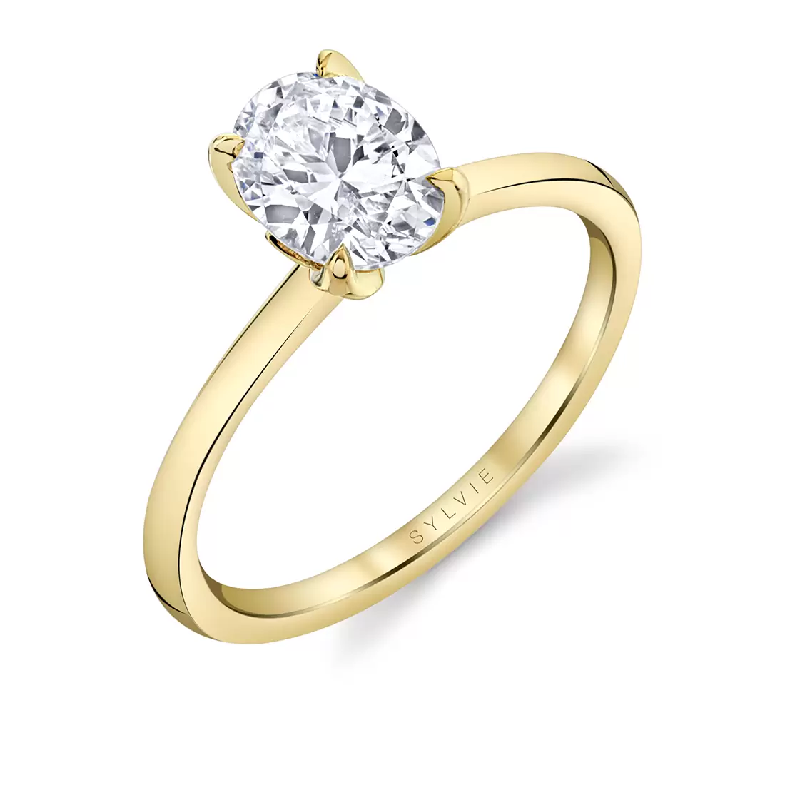 White Gold Tulira Solitaire Petal Prong Engagement Ring - Fawn