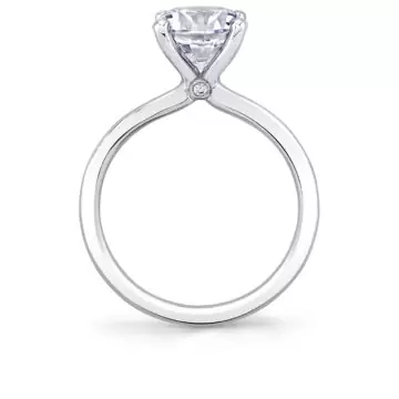 White Gold Round Cut Solitaire Engagement Ring - Sutton