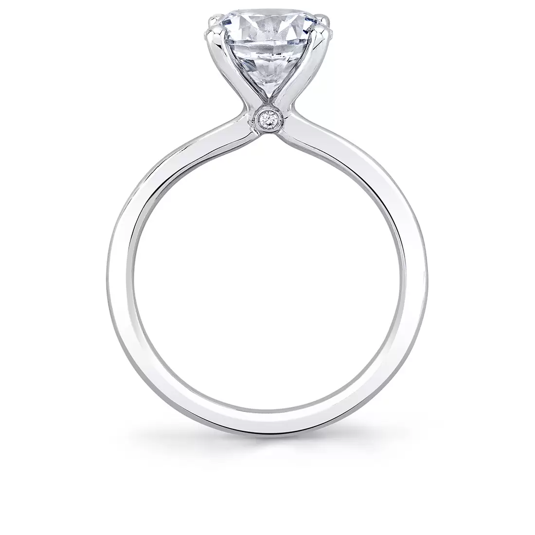 white gold solitaire engagement ring profile view