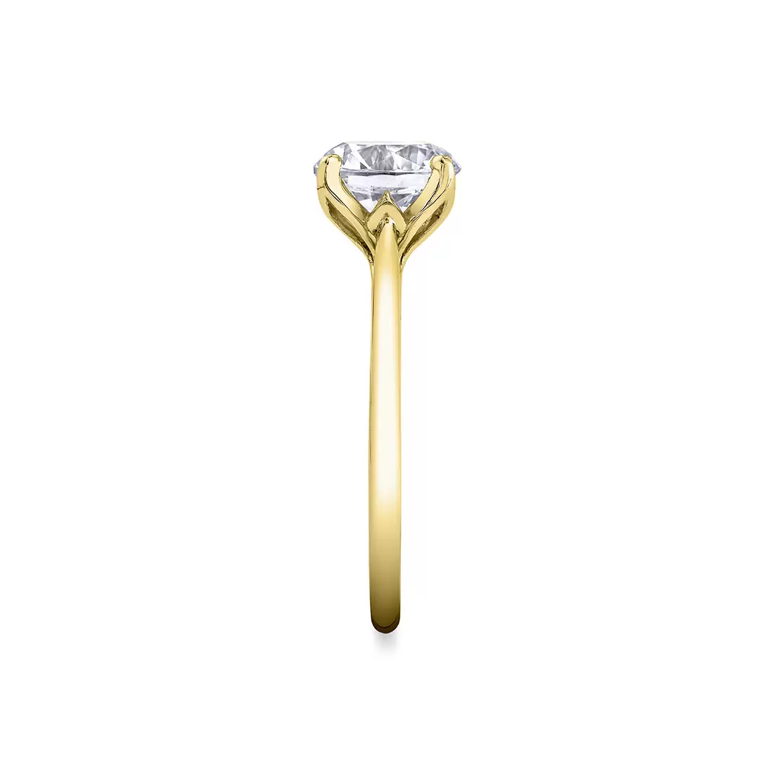 White Gold Tulira Solitaire Petal Prong Engagement Ring - Amber
