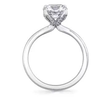 White Gold Tulira Solitaire Diamond Petal Prong Engagement Ring - Althaia