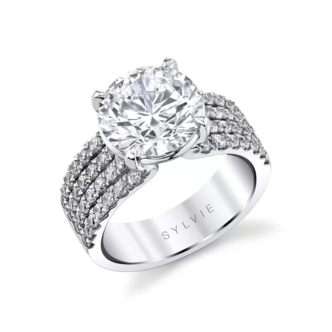 white gold split shank engagement ring