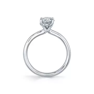 White Gold Round Cut Solitaire Engagement Ring - Hestia