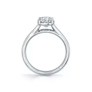 White Gold Round Cut Solitaire Engagement Ring - Allison