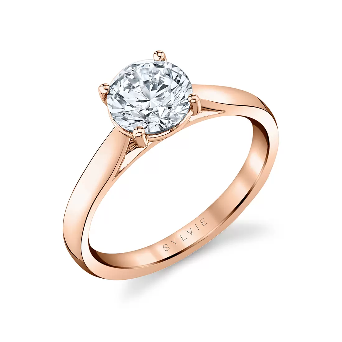 rose gold solitaire engagement ring