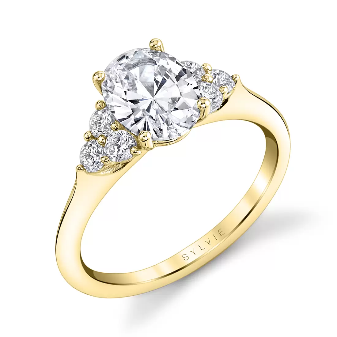 yellow gold oval cut engagement ring