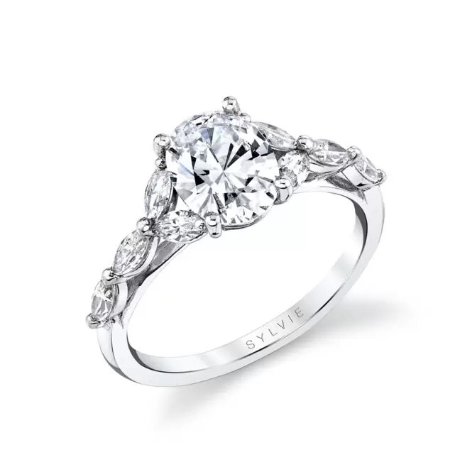 white gold multi marquise engagement ring