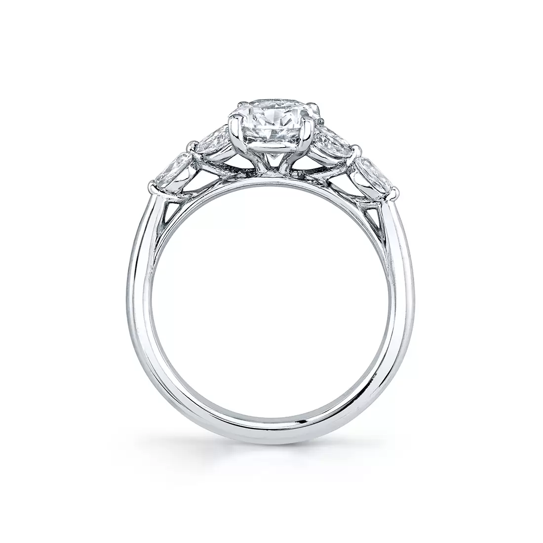 white gold multi side stone engagement ring