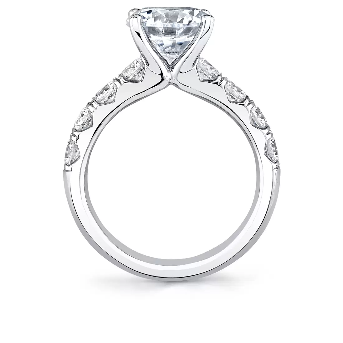 white gold classic engagement ring profile view