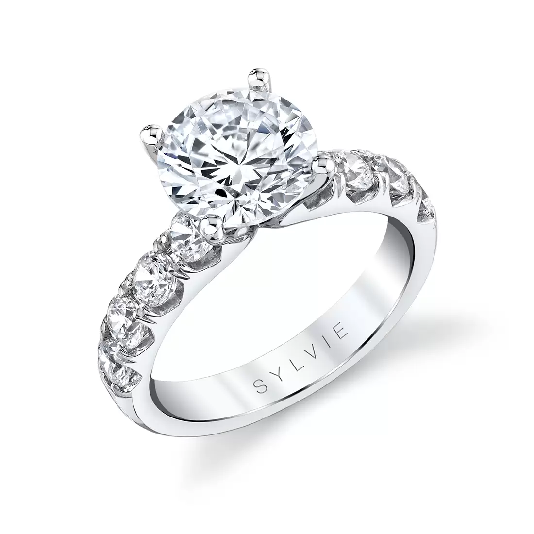 white gold classic engagement ring