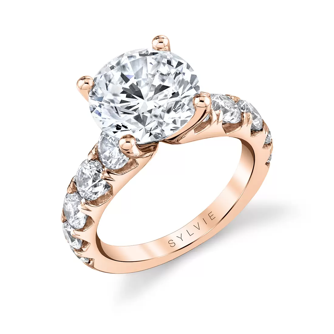 rose gold thick classic engagement ring