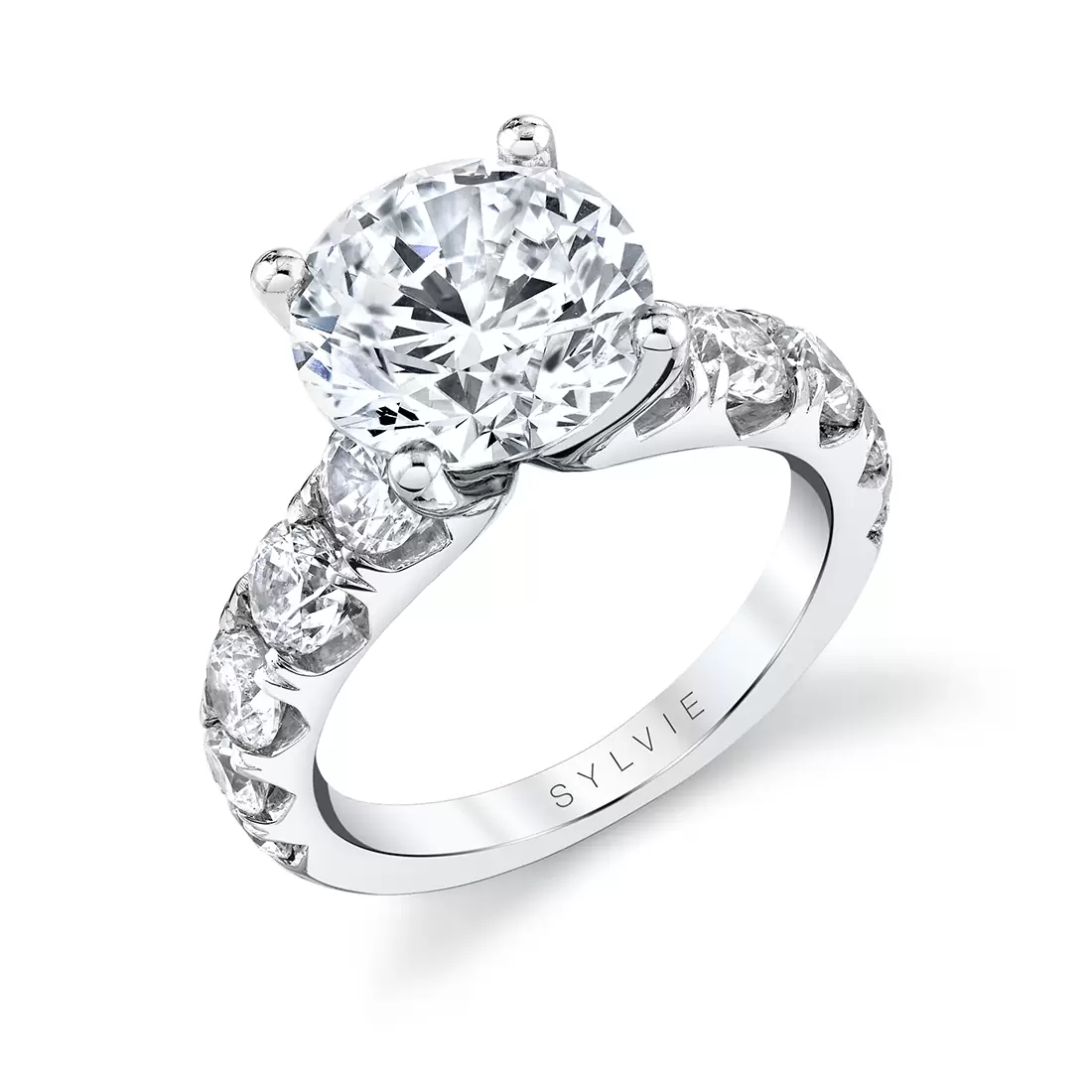 white gold thick classic engagement ring