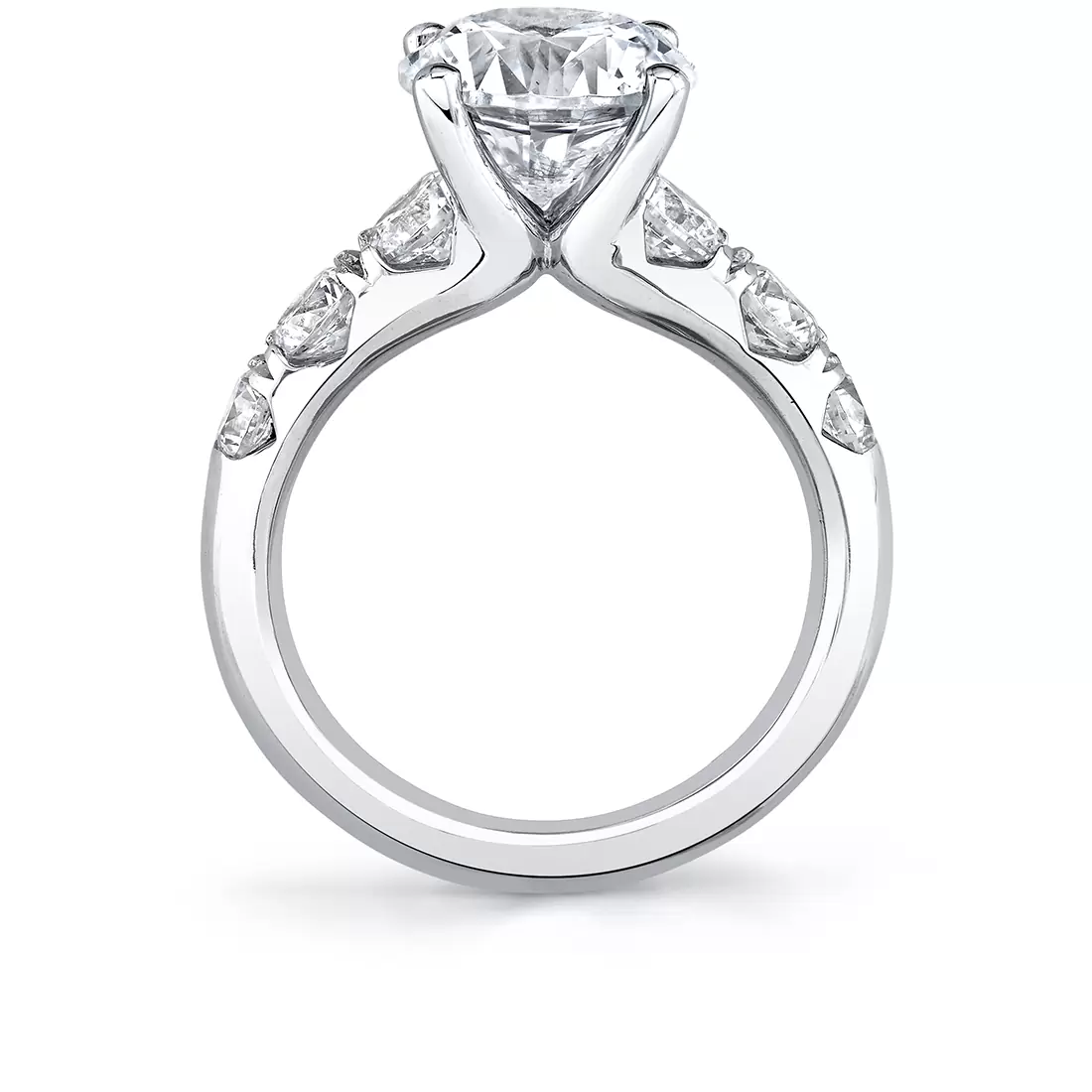 white gold thick classic engagement ring profile view