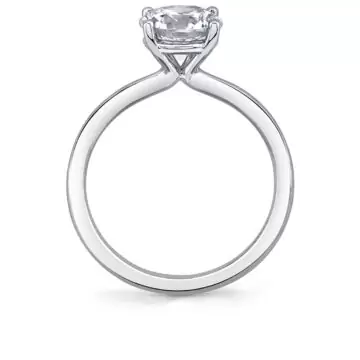 White Gold Round Cut Solitaire Engagement Ring - Blake
