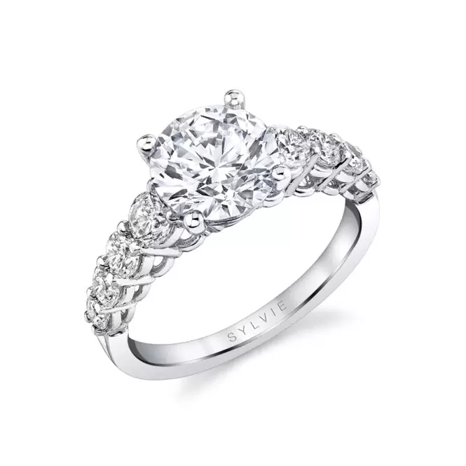 white gold thick classic engagement ring