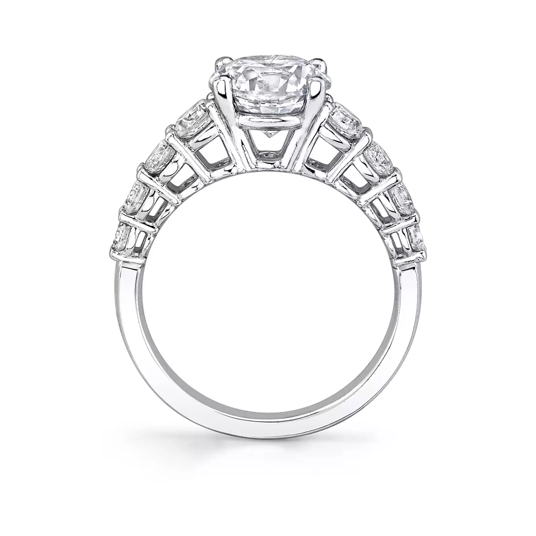 white gold thick classic engagement ring profile view