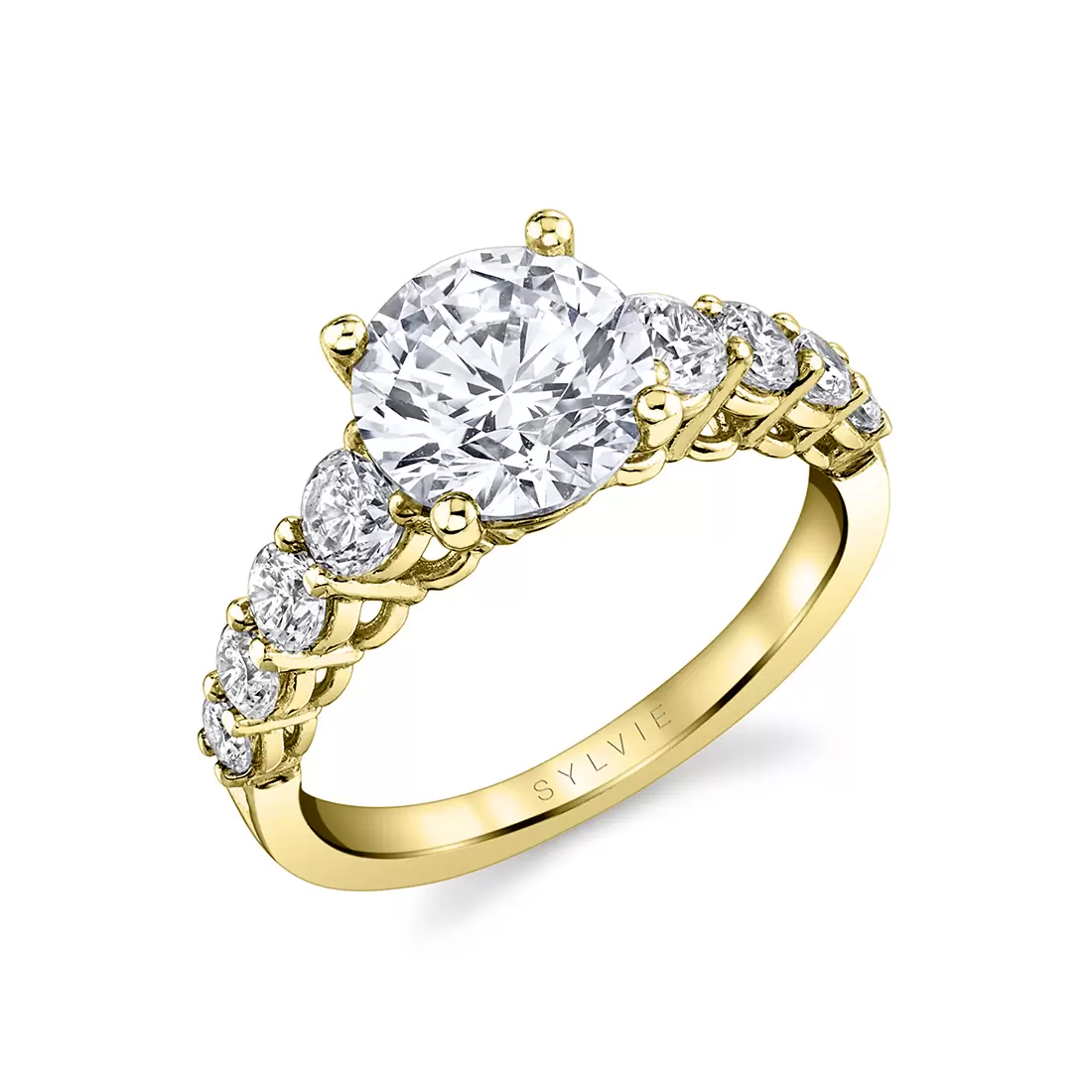 yellow gold thick classic engagement ring
