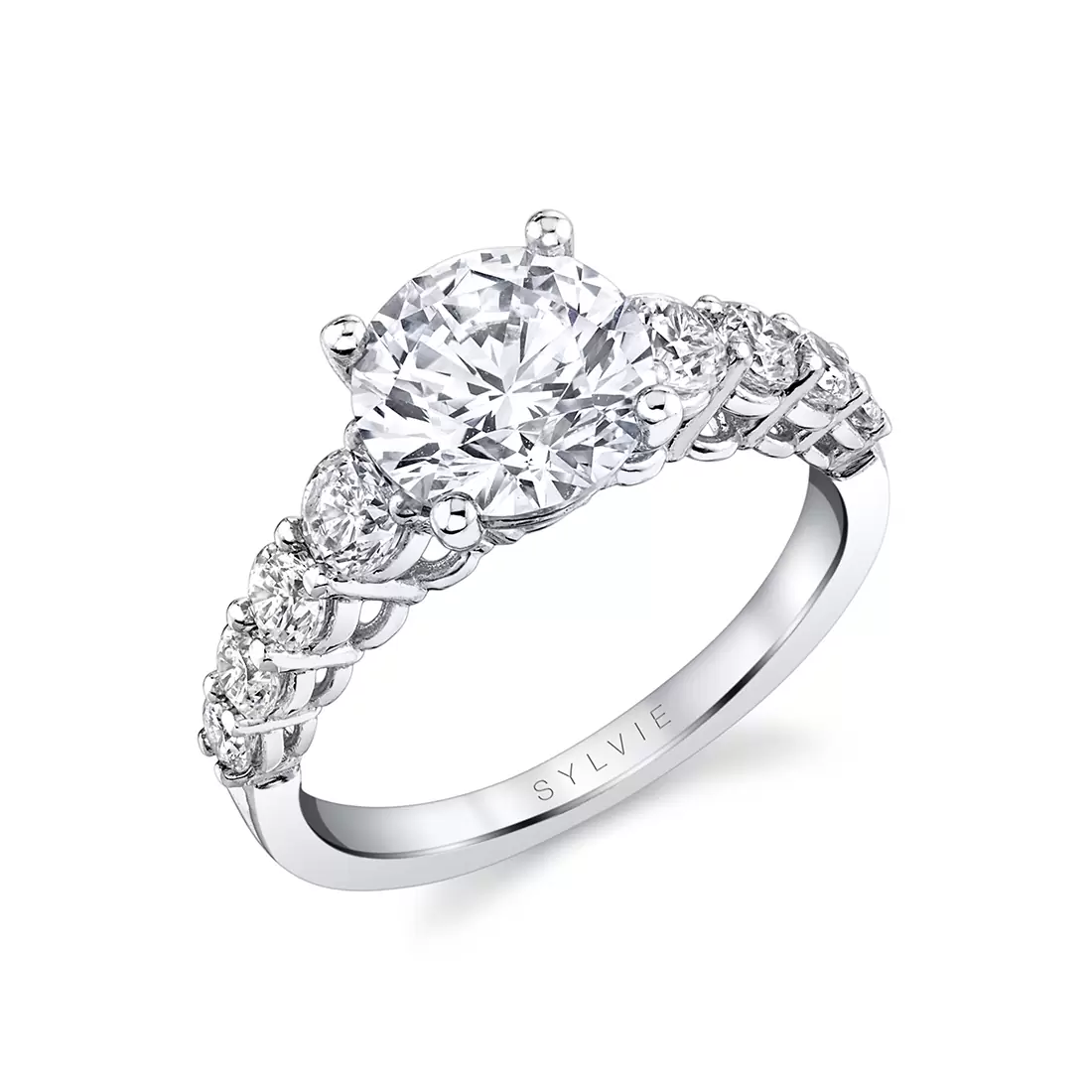 white gold thick classic engagement ring