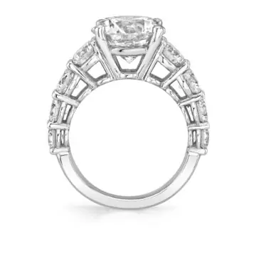 White Gold Round Cut Thick Classic Engagement Ring - Constance