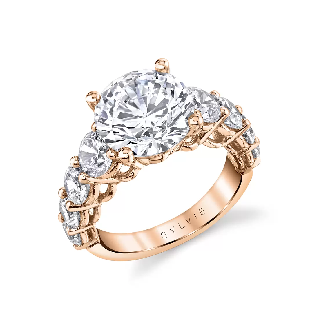 rose gold thick classic engagement ring