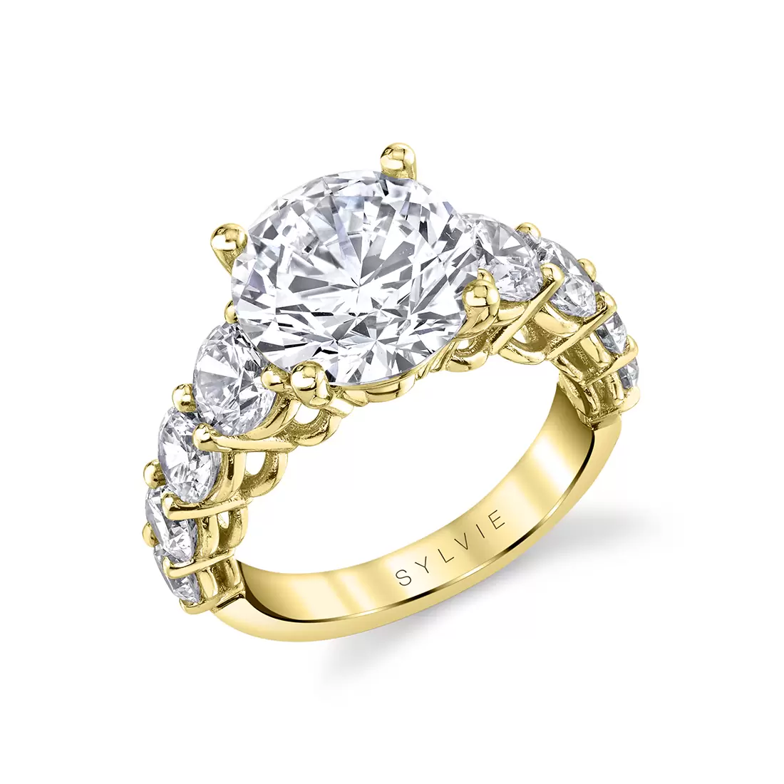 yellow gold thick classic engagement ring