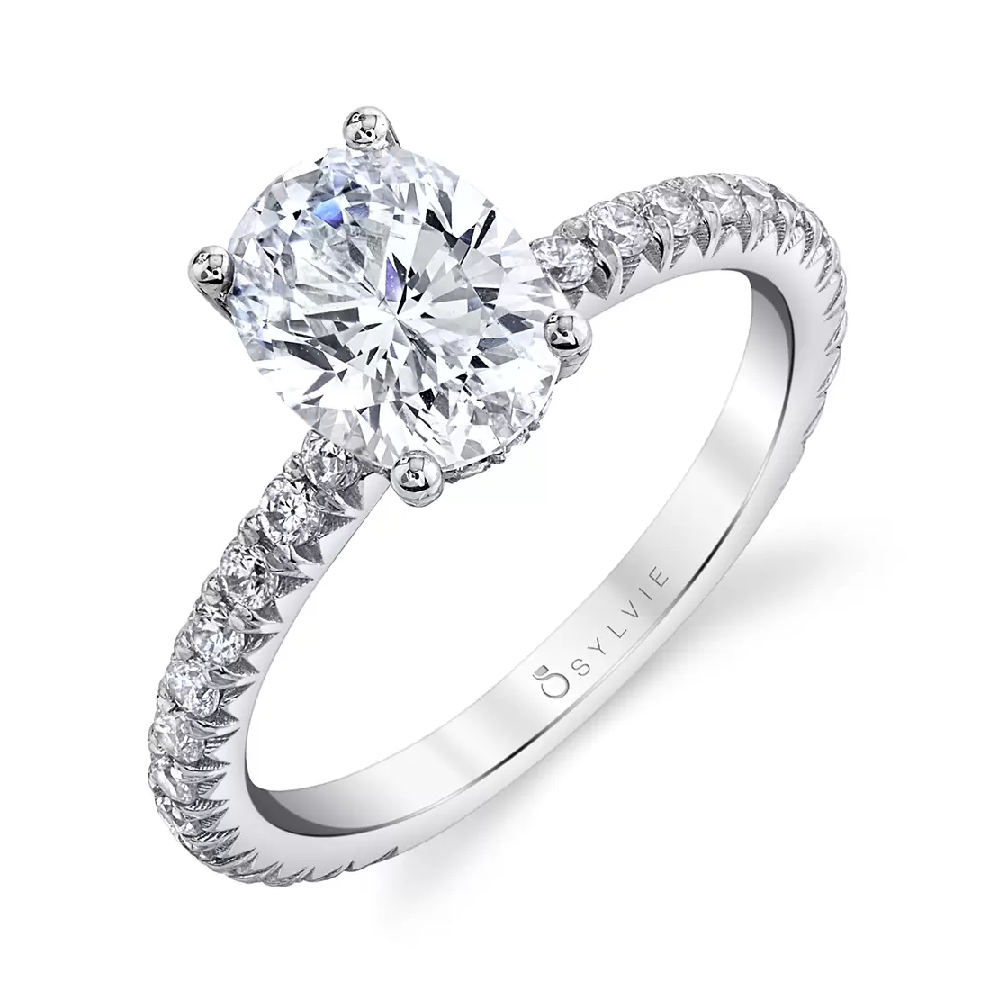 white gold classic hidden halo engagement ring