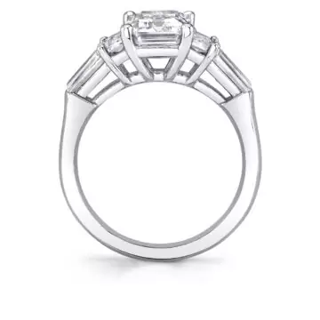 White Gold Emerald Cut Five Stone Engagement Ring - Bree