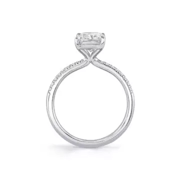 White Gold Radiant Cut Classic Engagement Ring - Roux