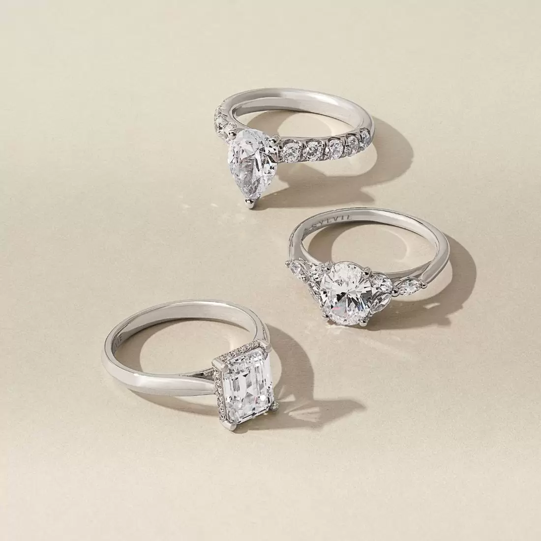 how to pick an engagement ring classic engagement ring, three stone engagement ring, and hidden halo engagement ring