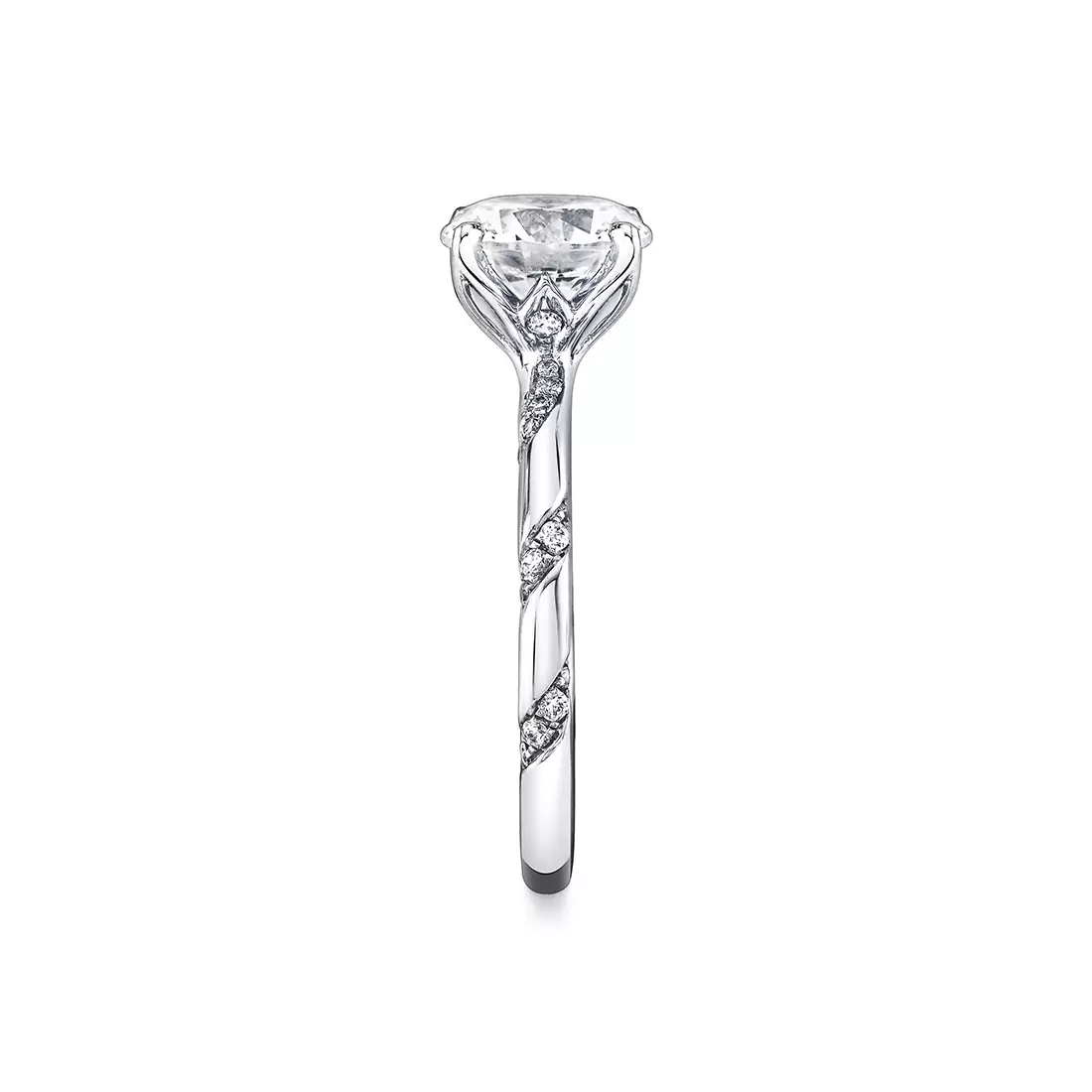 White Gold Tulira Twist Diamond Engagement Ring - Hazel
