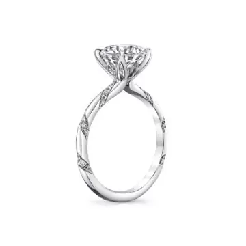 White Gold Tulira Twist Diamond Engagement Ring - Hazel