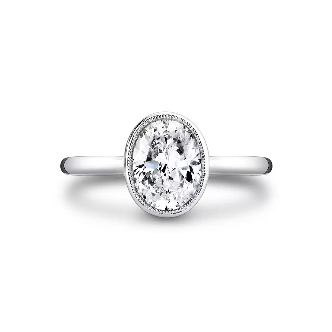 White Gold Tulira Bezel Set Solitaire Engagement Ring - Iris