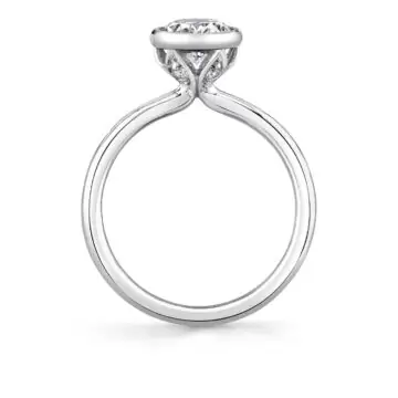 White Gold Tulira Bezel Set Solitaire Engagement Ring - Iris
