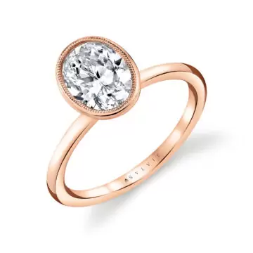White Gold Tulira Bezel Set Solitaire Engagement Ring - Iris