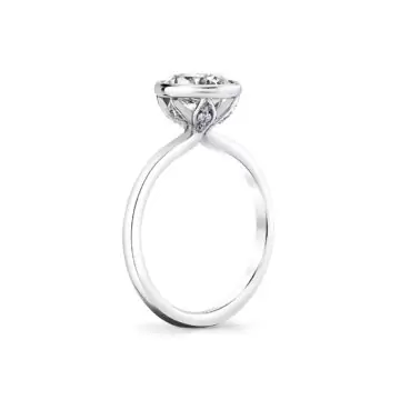 White Gold Tulira Bezel Set Solitaire Engagement Ring - Iris