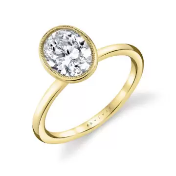 White Gold Tulira Bezel Set Solitaire Engagement Ring - Iris