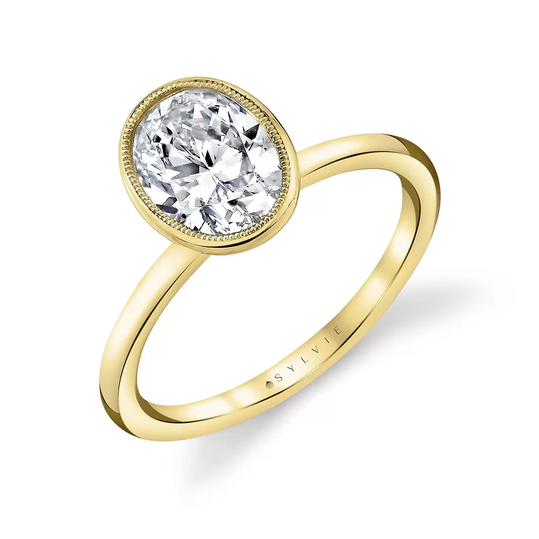 bezel-set solitaire engagement ring