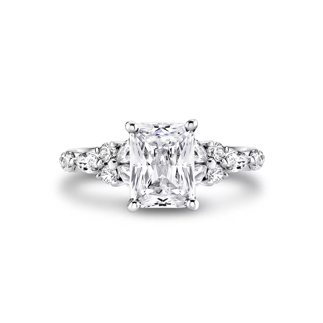 diamond floral inspired engagement ring