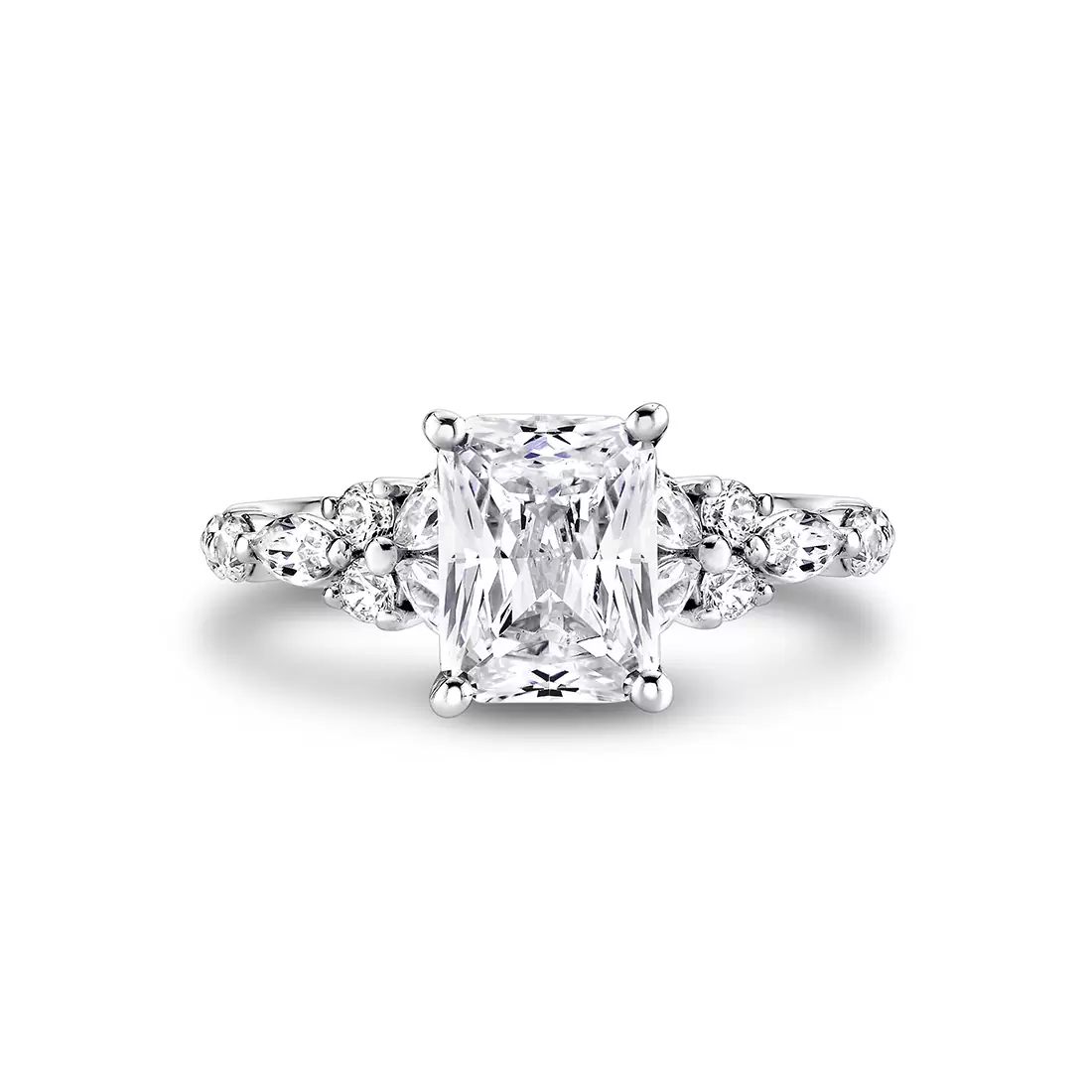 White Gold Tulira Diamond Butterfly Engagement Ring - Lilac