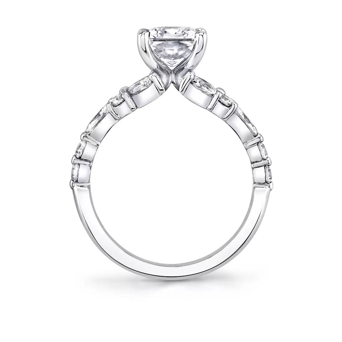 White Gold Tulira Diamond Butterfly Engagement Ring - Lilac