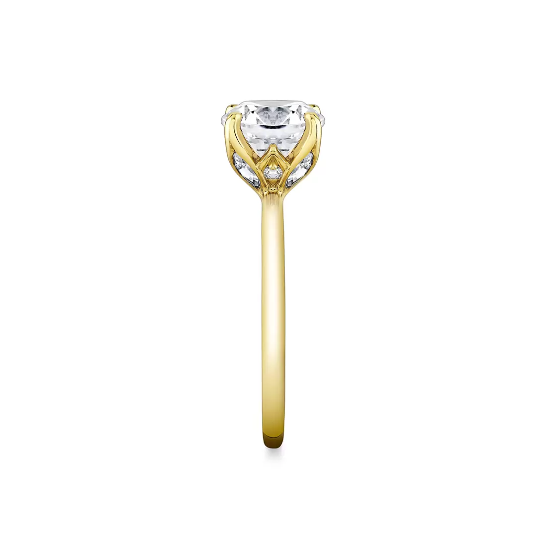 Yellow Gold Tulira Solitaire Marquise Petal Prong Engagement Ring - Chrys