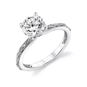 Yellow Gold Tulira Flower and Vine Engagement Ring - Fauna