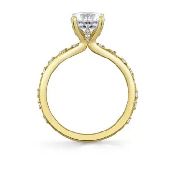 Yellow Gold Tulira Flower and Vine Engagement Ring - Fauna