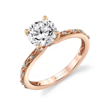 Yellow Gold Tulira Flower and Vine Engagement Ring - Fauna