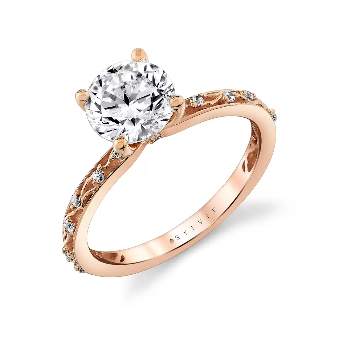 Yellow Gold Tulira Flower and Vine Engagement Ring - Fauna