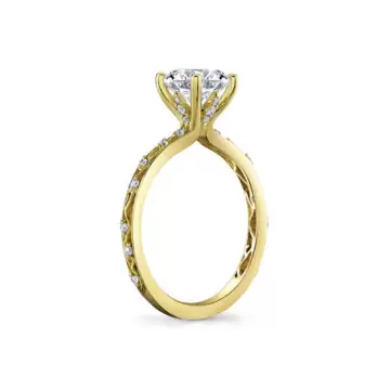 Yellow Gold Tulira Flower and Vine Engagement Ring - Fauna